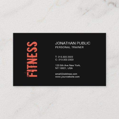 Modern Stylish Fitness Personal Trainer Coach Business Card