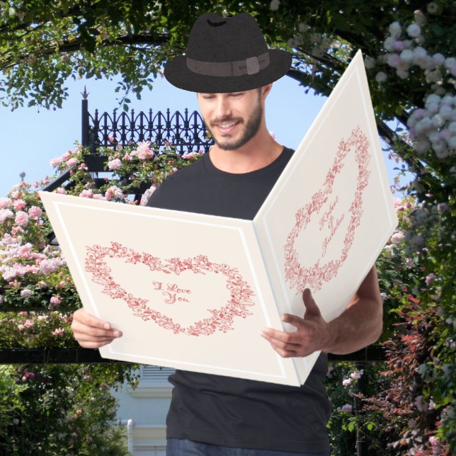 Modern Stylish Floral Red Heart Valentines Day Card (Creator Uploaded)