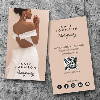 Modern Stylish Full Photo Simple Photography Business Card