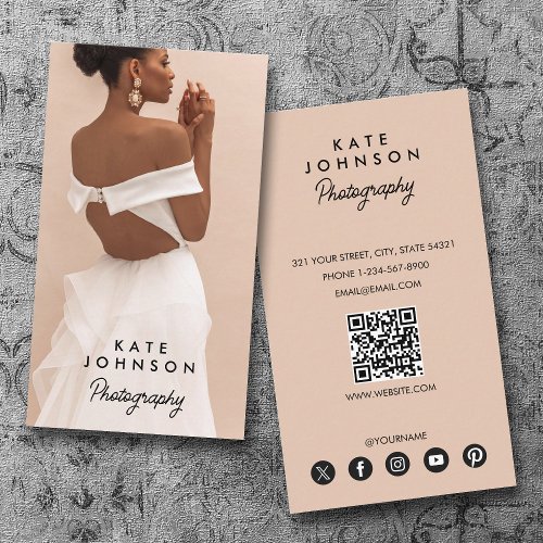 Modern Stylish Full Photo Simple Photography  Business Card