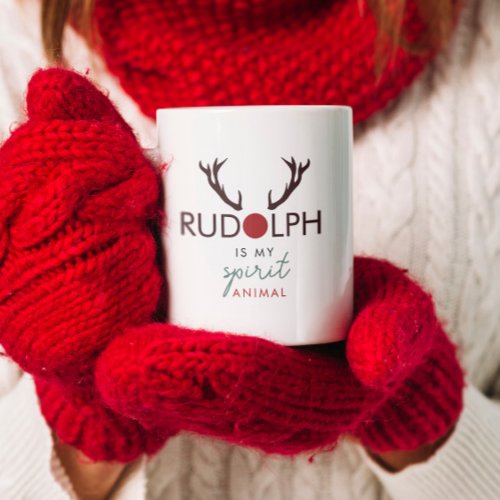 Modern Stylish Fun Rudolph is my Spirit Animal Coffee Mug