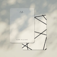 Modern Stylish Geometric Lines Monogram Stationery