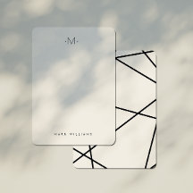 Modern Stylish Geometric Lines Monogram Stationery