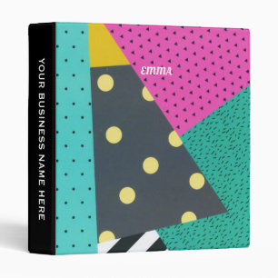 Modern Stylish Geometric Lines Pattern 3 Ring Binder