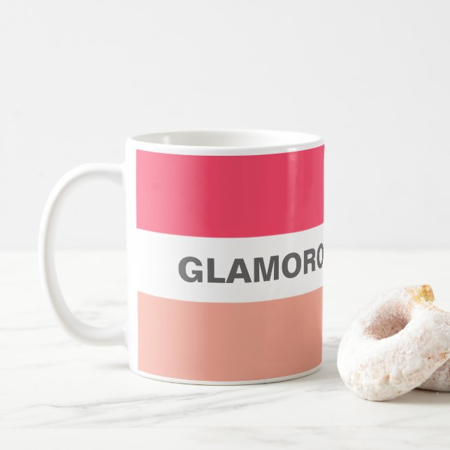 Modern Stylish Glamorous Granny Pink Coffee Mug (With Donut)