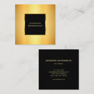 Modern stylish gold and black professional square business card