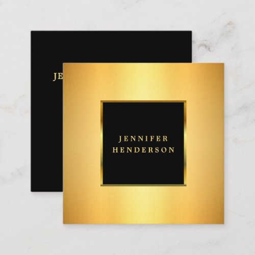 Modern stylish gold and black professional square  square business card