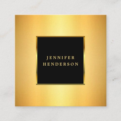 Modern stylish gold and black professional square  square business card