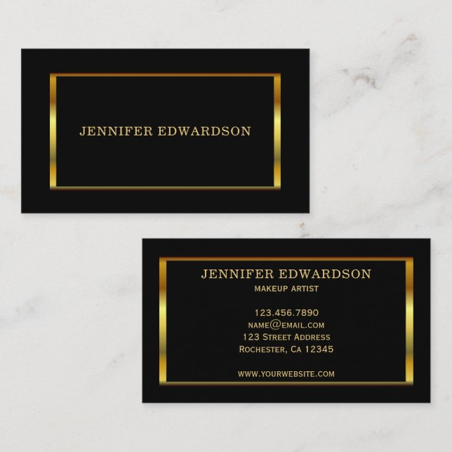 Modern stylish gold black professional business card (Front/Back)
