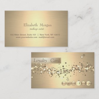 Modern Stylish Gold Confetti Loyalty Card | Zazzle