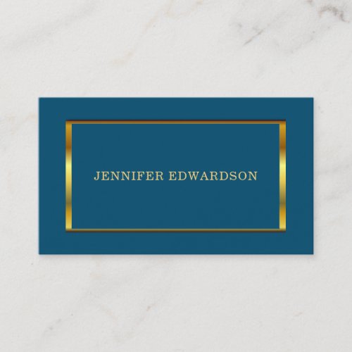 Modern stylish Gold frame ocean blue professional Business Card