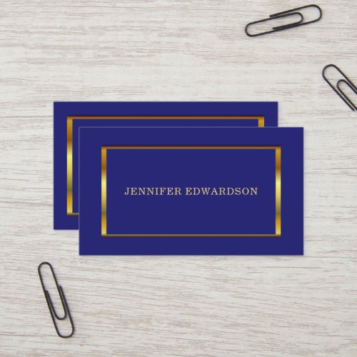 Modern stylish gold midnight blue professional business card