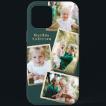 Modern stylish gold multi photo family electronic iPhone 12 pro max case<br><div class="desc">Modern stylish gold multi photo family electronic phone case design. Ideal birthday,  Christmas,  mothers day or Fathers day design. Colors can be changed.</div>