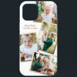 Modern stylish gold multi photo family electronic iPhone 12 pro max case<br><div class="desc">Modern stylish gold multi photo family electronic phone case design. Ideal birthday,  Christmas,  mothers day or Fathers day design. Colors can be changed.</div>