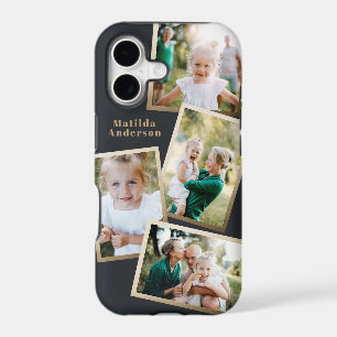 Modern stylish gold multi photo family electronic iPhone 17 case