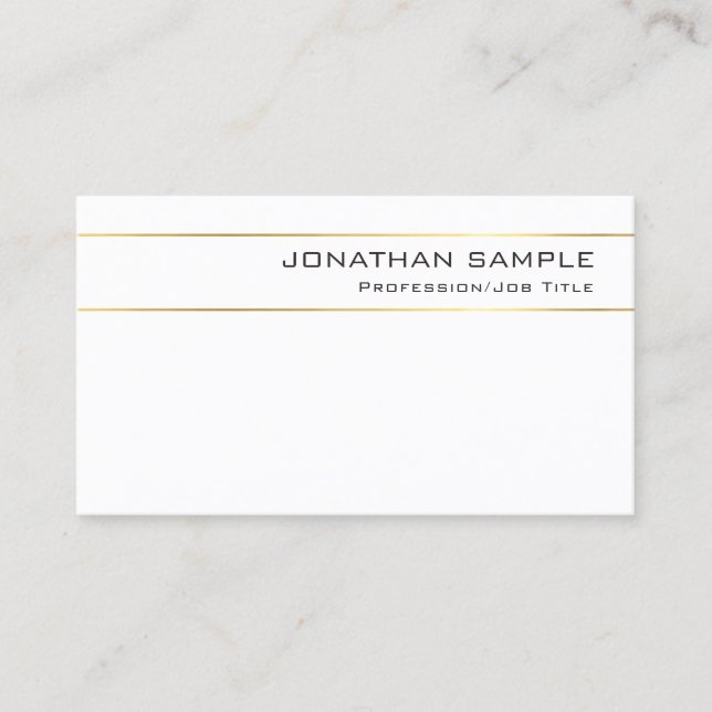 Modern Stylish Gold Striped Luxury Design Trendy Business Card (Front)