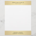 Modern Stylish Gold White Elegant Glamour Template Letterhead<br><div class="desc">Modern Stylish Gold White Elegant Glamour Template Letterhead.</div>