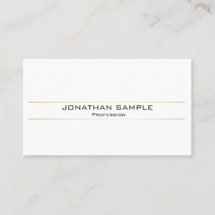 Modern Stylish Gold White Minimalistic Trendy Business Card
