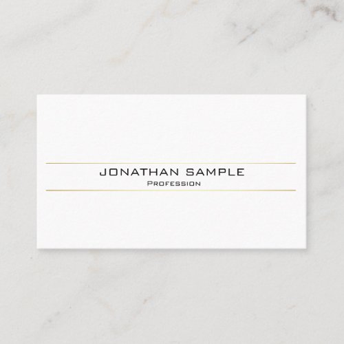 Modern Stylish Gold White Minimalistic Trendy Business Card