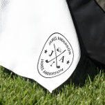 Modern Stylish Golfer Monogram & Name Personalized Golf Towel<br><div class="desc">This personalized golf towel design features a sleek and sporty monogram emblem in black, showcasing crossed golf clubs, a golf ball on a tee, and the initials surrounded by a circular layout with a name around the top and bottom for a custom touch. The clean, professional look is ideal for...</div>