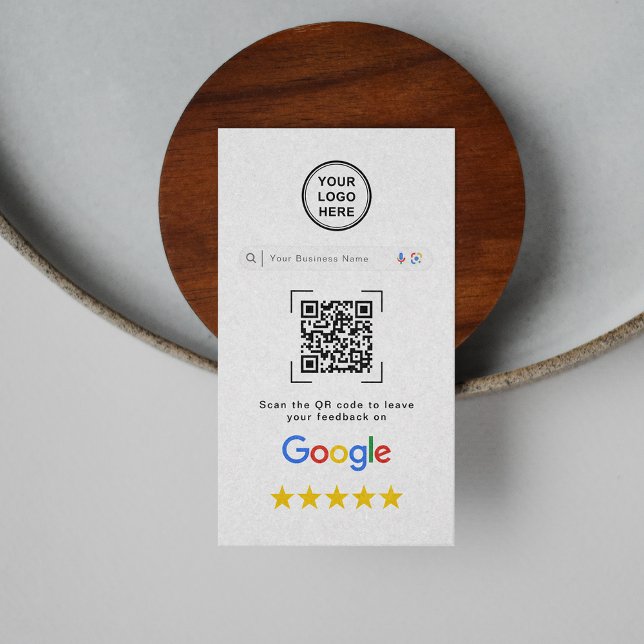 Modern Stylish Google Review QR Code Business Card (Creator Uploaded)