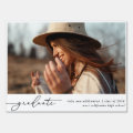 Modern Stylish Graduate Handwritten Script Photo Sign | Zazzle