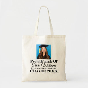 Modern Stylish Graduate Photo Graduation Party Tote Bag