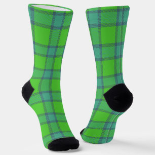 Modern stylish green &blue Plaid taran Socks