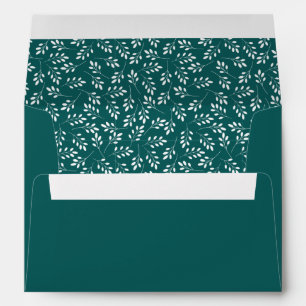 Modern Stylish Green Floral Pattern Christmas Envelope