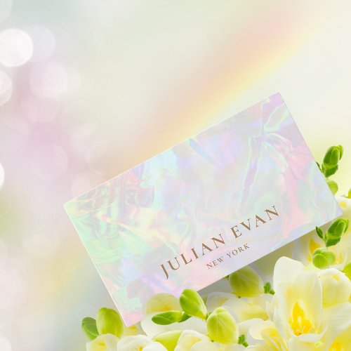 Modern Stylish Holographic Beautician Makeup Busin Business Card