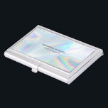 Modern Stylish Holographic Beautician Makeup Business Card Case<br><div class="desc">"Cute and sparkly faux holographic background business card for both small business owners and large organizations. The design features a modern, script, typography, trendy fonts and simple but effect background. Perfect for a beautician or beauty salon owner, makeup artist, costume maker, hair stylist, or cosmetologist." Simply add your logo, name...</div>