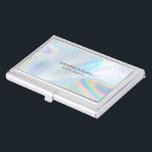 Modern Stylish Holographic Beautician Makeup Business Card Case<br><div class="desc">"Cute and sparkly faux holographic background business card for both small business owners and large organizations. The design features a modern, script, typography, trendy fonts and simple but effect background. Perfect for a beautician or beauty salon owner, makeup artist, costume maker, hair stylist, or cosmetologist." Simply add your logo, name...</div>