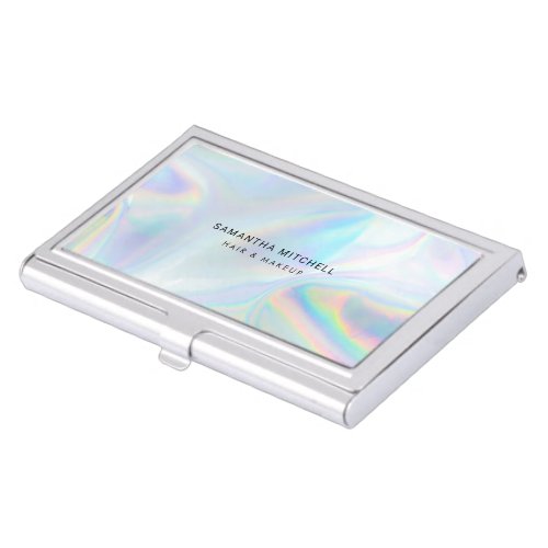Modern Stylish Holographic Beautician Makeup Business Card Case