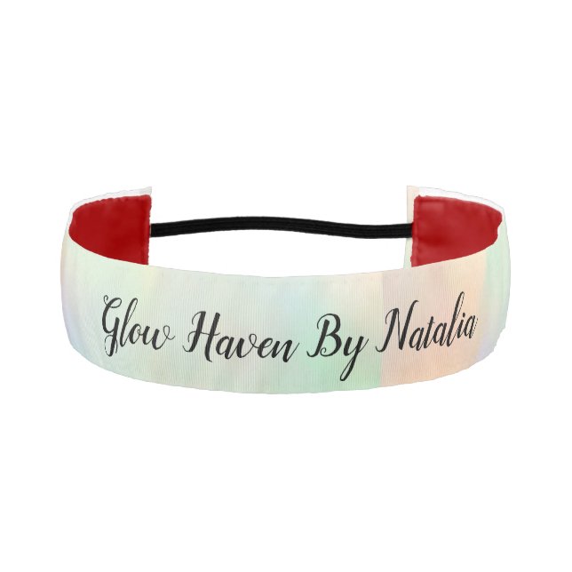 Modern Stylish Holographic Beauty Salon Athletic Headband (Front)