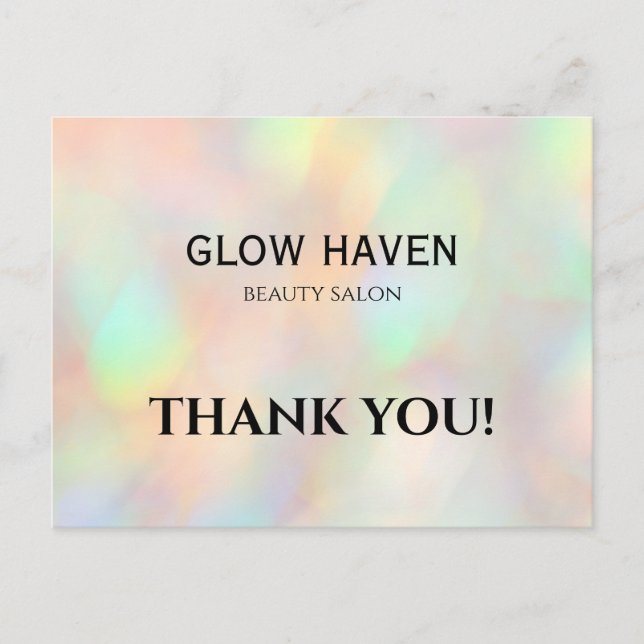 Modern Stylish Holographic Beauty Salon Postcard (Front)