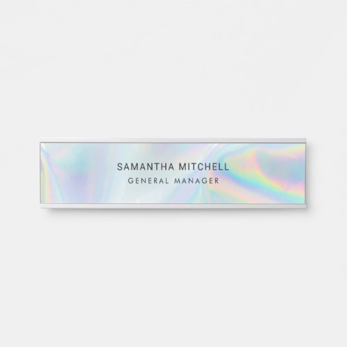 Modern Stylish Holographic Business Employees Door Sign