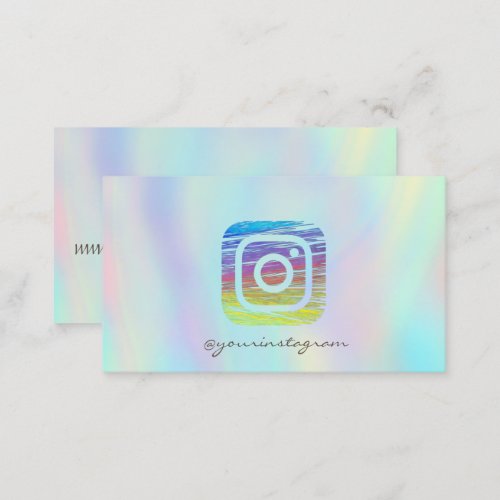 Modern Stylish Holographic Instagram Social Media Business Card