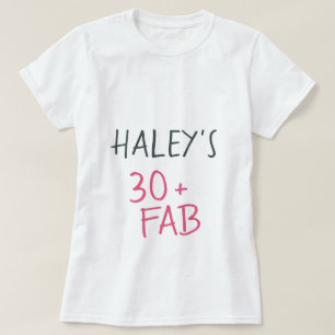 Modern Stylish Hot Pink Black 0 Fabulous Birthday T-Shirt