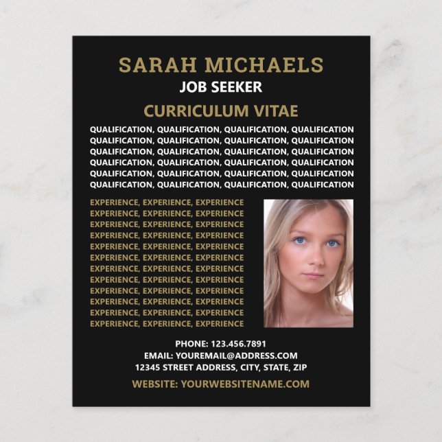 Modern & Stylish Job Seekers Curriculum Vitae Flyer (Front)