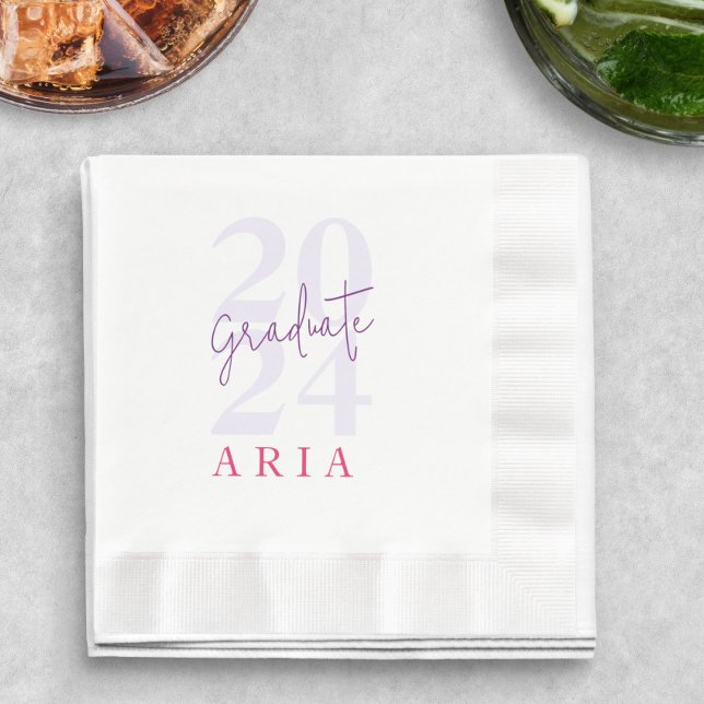 Modern Stylish Lavender Purple Graduation Party Napkins (Creator Uploaded)