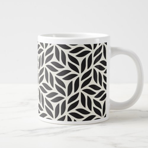 Modern Stylish Leaf Pattern Giant Coffee Mug