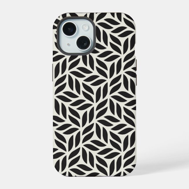 Modern Stylish Leaf Pattern Iphone Case (Back)
