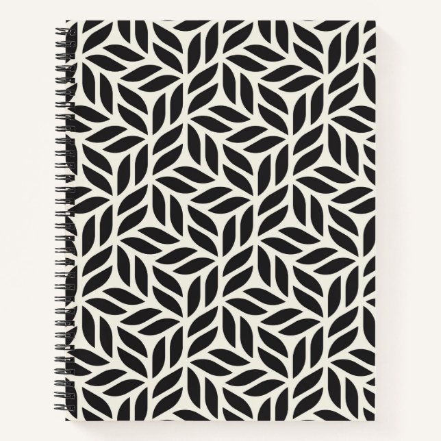Modern Stylish Leaf Pattern Notebook (Front)