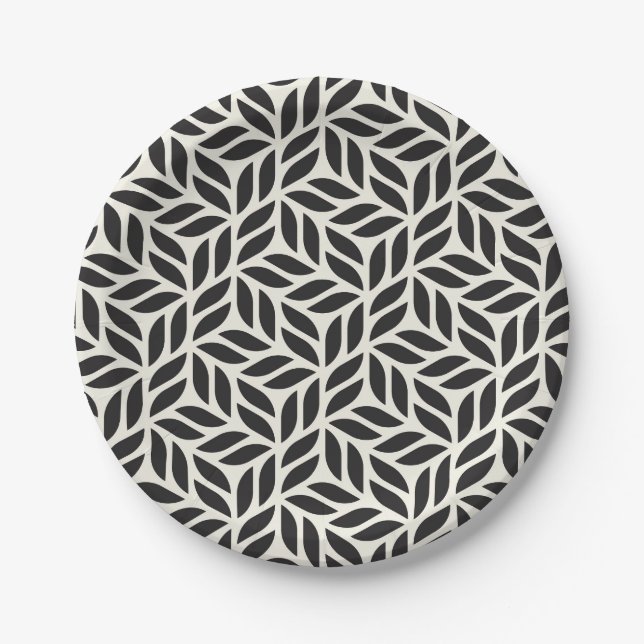 Modern Stylish Leaf Pattern Paper Plates (Front)