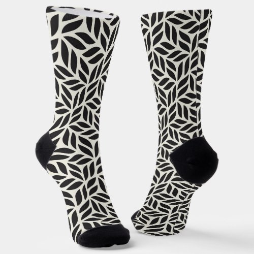 Modern Stylish Leaf Pattern Socks