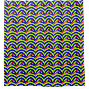 modern stylish lime/blue chevrons pattern shower curtain