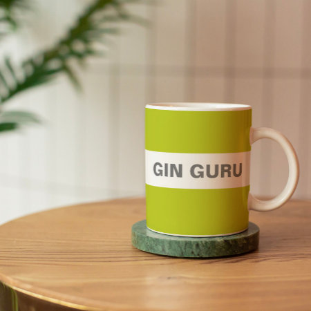 Modern Stylish Lime Green Gin Guru Coffee Mug