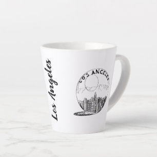 Modern Stylish Los Angeles Sity Black White Latte Mug