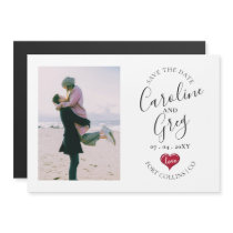 Modern Stylish Love Typography Photo Save the Date Magnetic Invitation