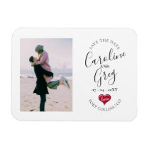 Modern Stylish Love Typography Save the Date Photo Magnet